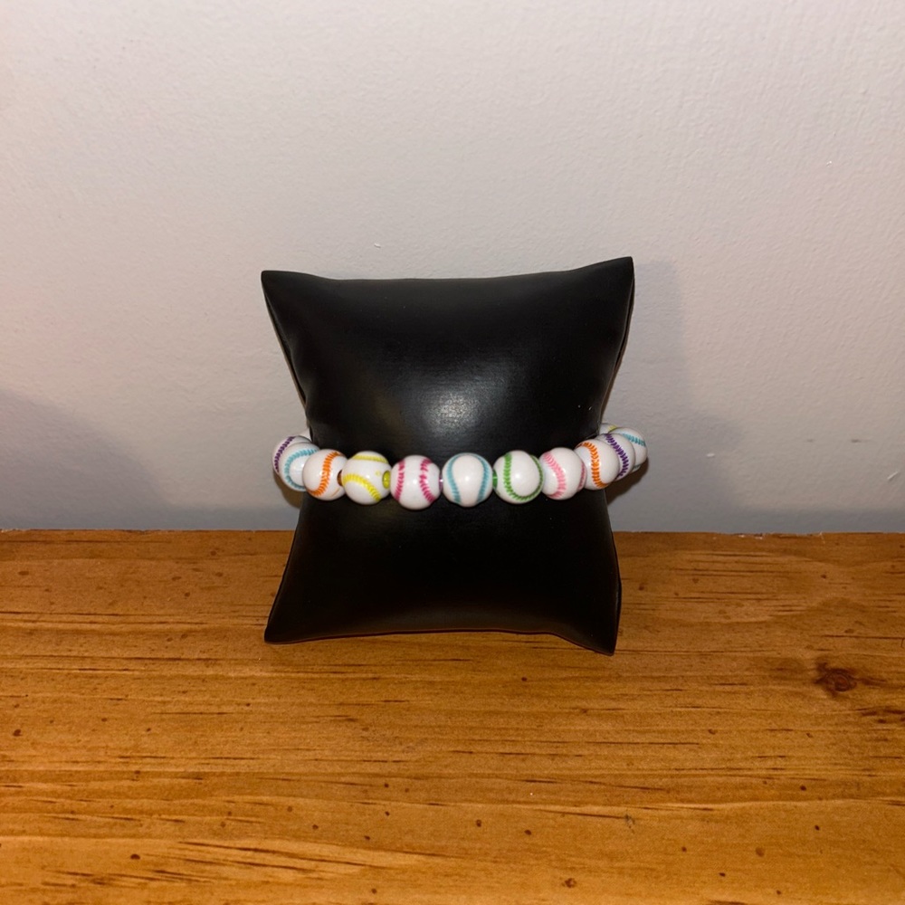 Rainbow Baseball Bracelet